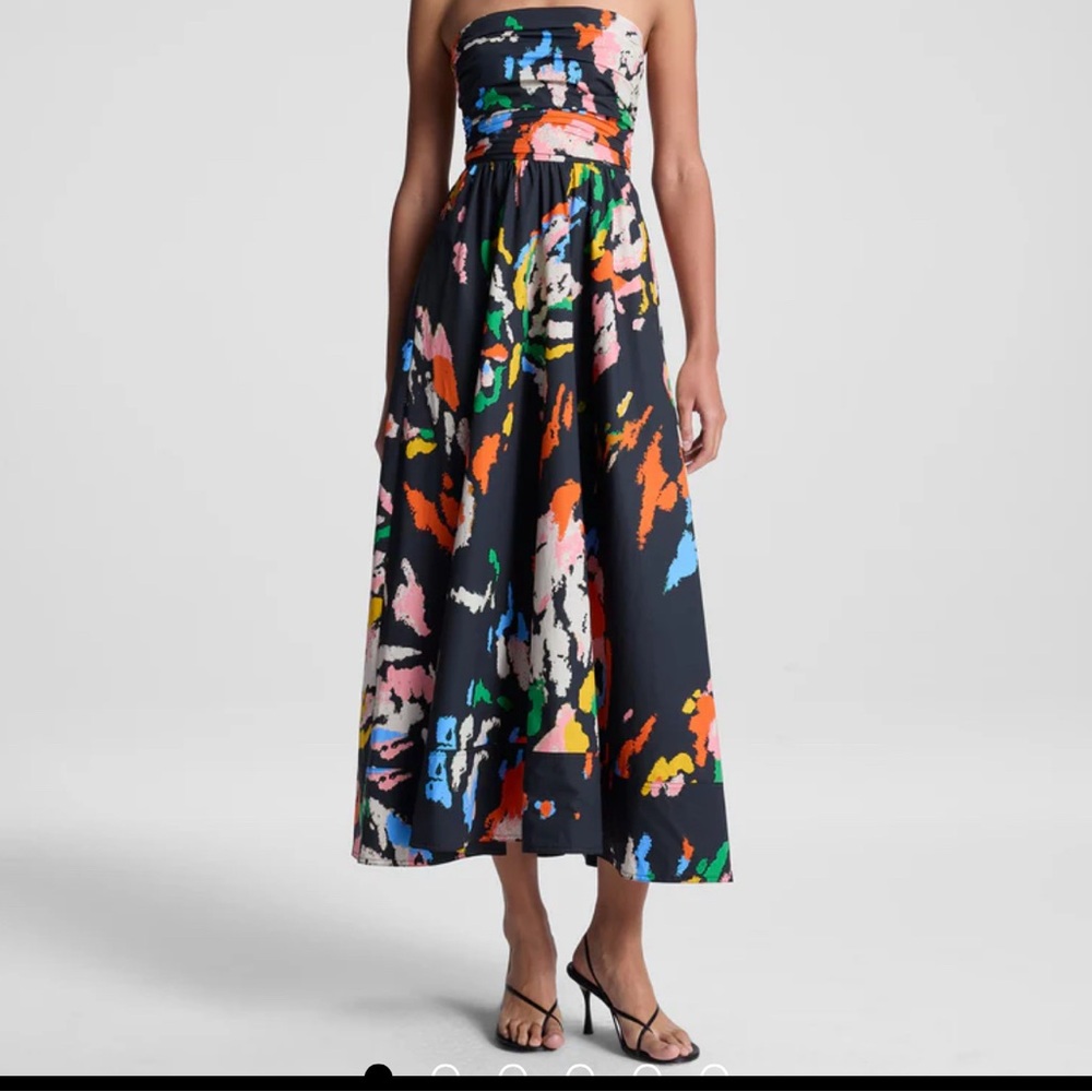 A.L.C. Black Multicolor A-Line Skirt